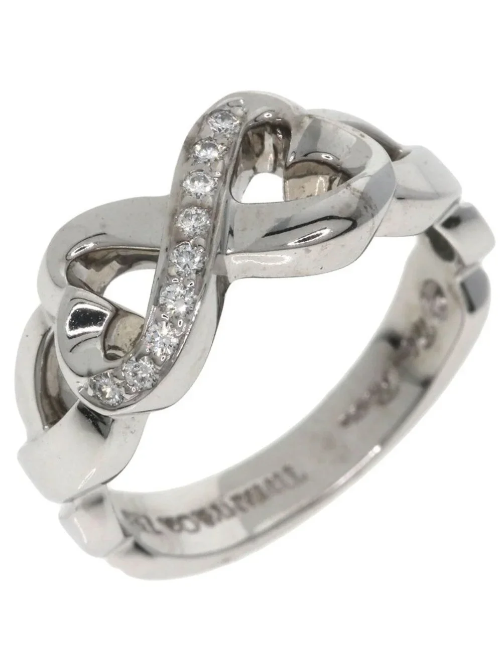 Tiffany & Co Double Heart Diamond Ring 18k White Gold